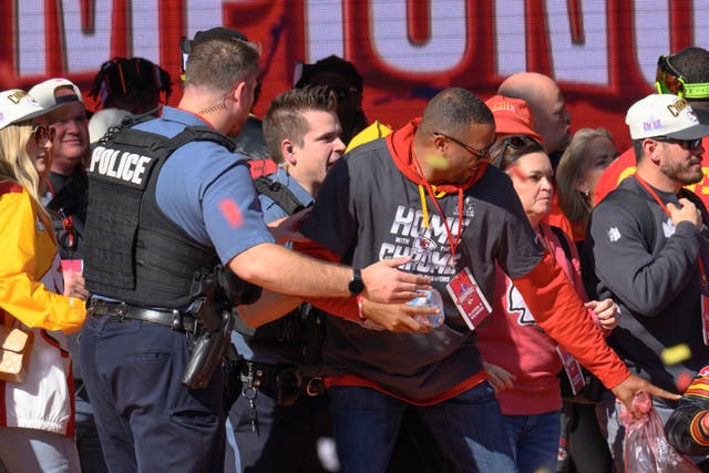 <p>Gunfire erupted at the Kansas City Chiefs Super Bowl parade on Wednesday </p>