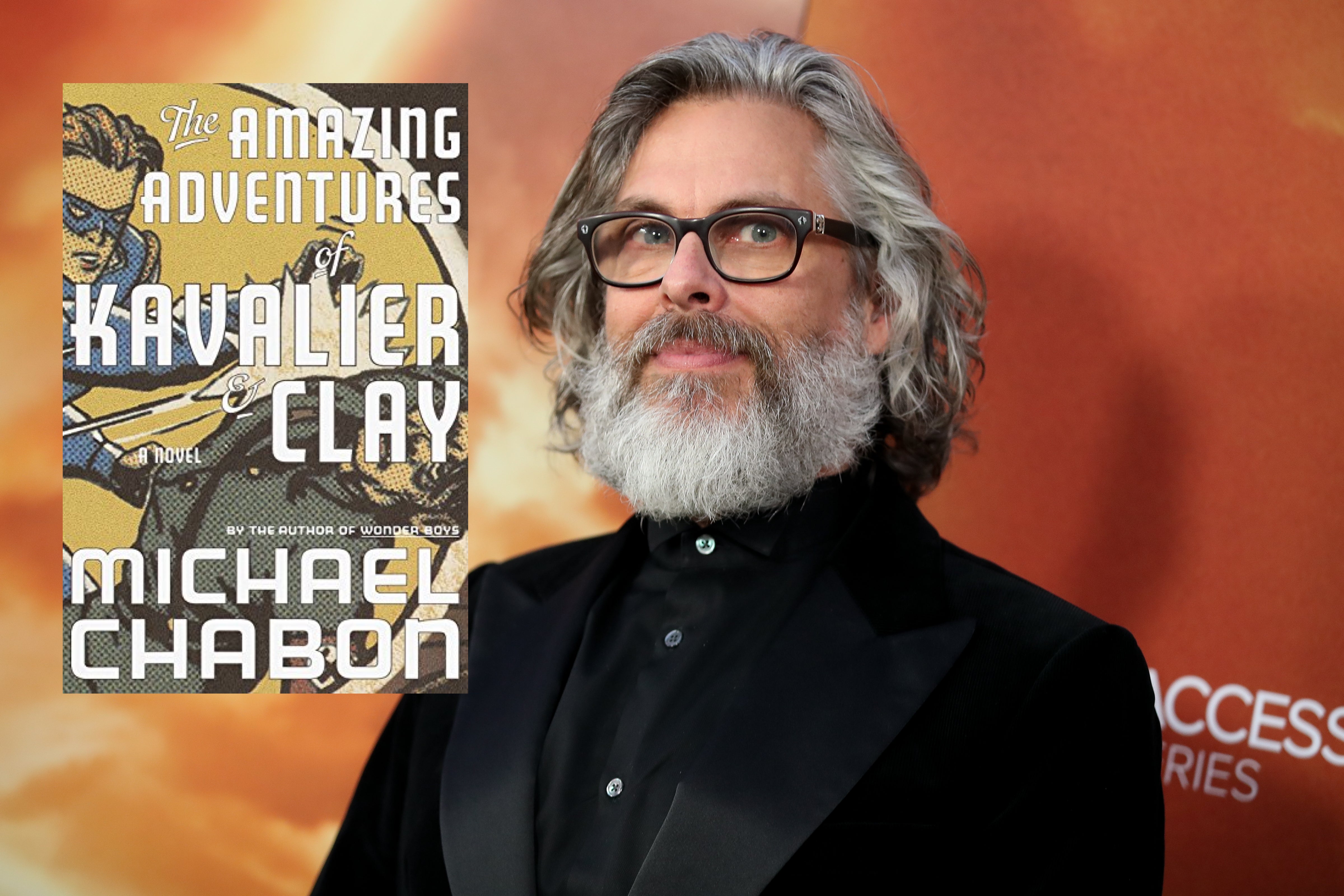 Michael Chabon in 2020 and (inset) the first edition cover of his 2001 Pulitzer Prize-winning novel