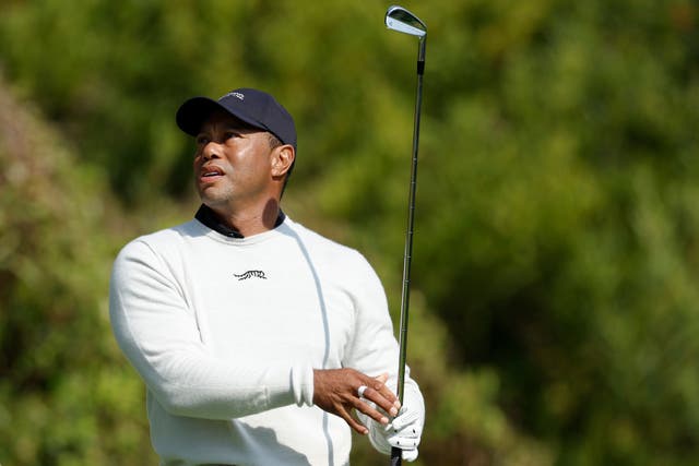 Tiger Woods signed for one-over par after the first round of the Genesis Invitational in California (Ryan Kang/AP)