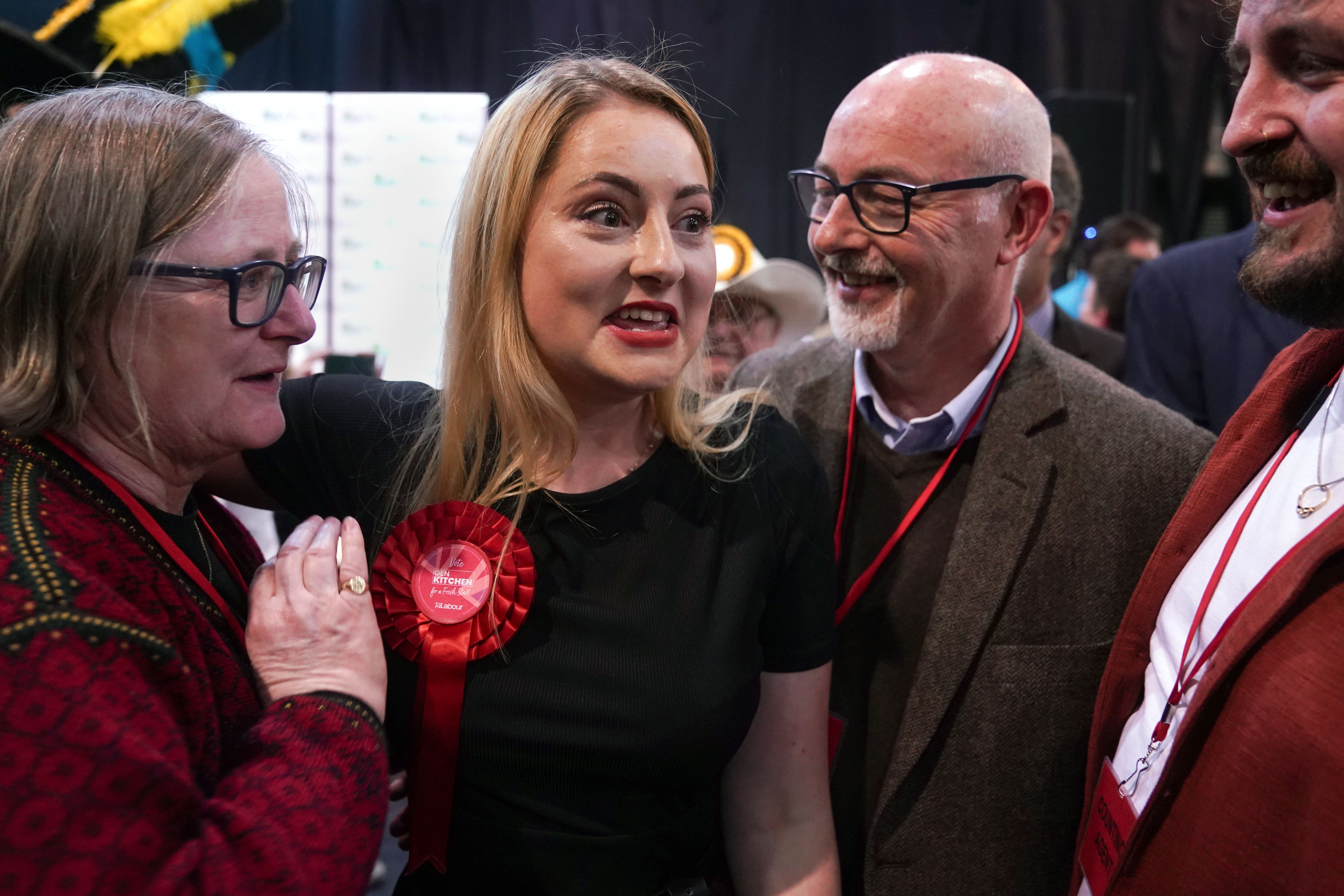 <p>Gen Kitchen won the Wellingborough by-election with the second-largest swing from the Conservatives to Labour since the Second World War (Joe Giddens/PA)</p>