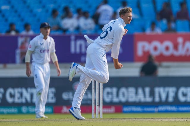 Joe Root bowls on the second day match between India and England (Ajit Solanki, AP)