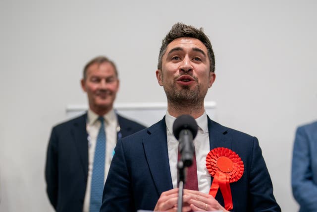 <p>The moment Labour’s Damien Egan wins Kingswood by-election: ‘Tories sucked hope out of our country’</p>
