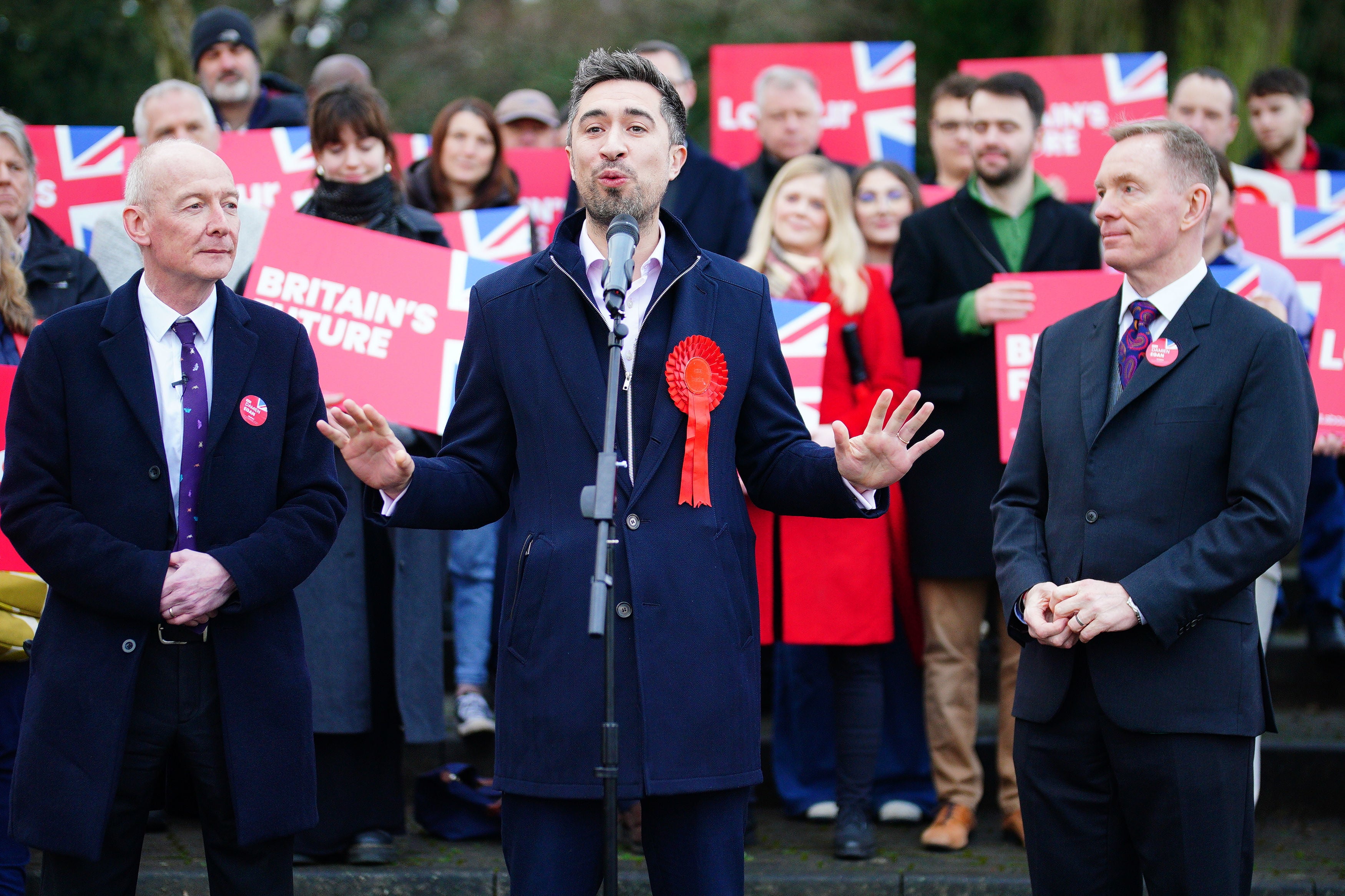Mr Bryant (right) at the Kingswood by-election in February when he received his diagnosis