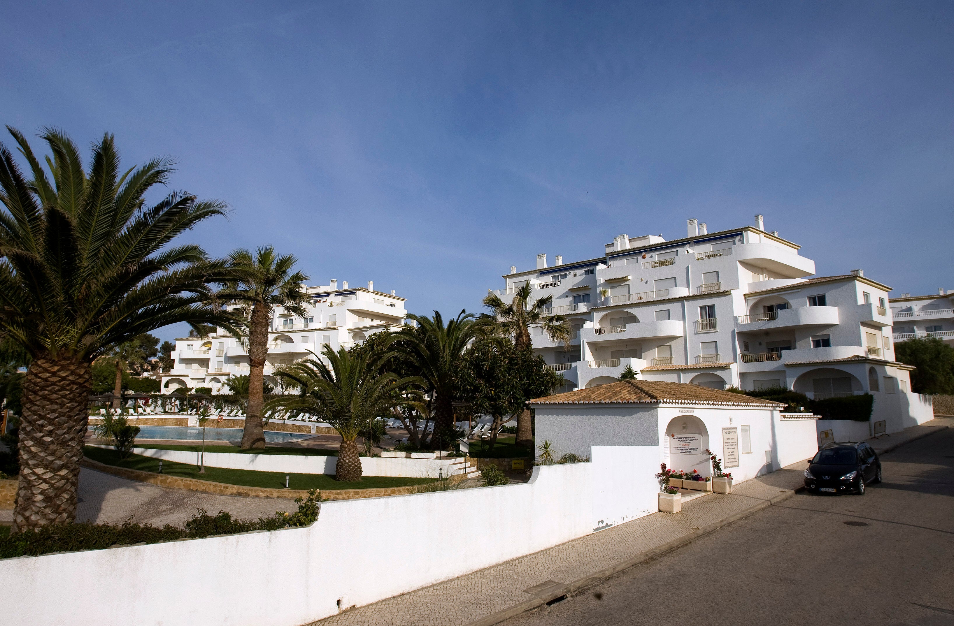 The view of the holiday hotel in Praia da Luz, from which Madeleine disappeared