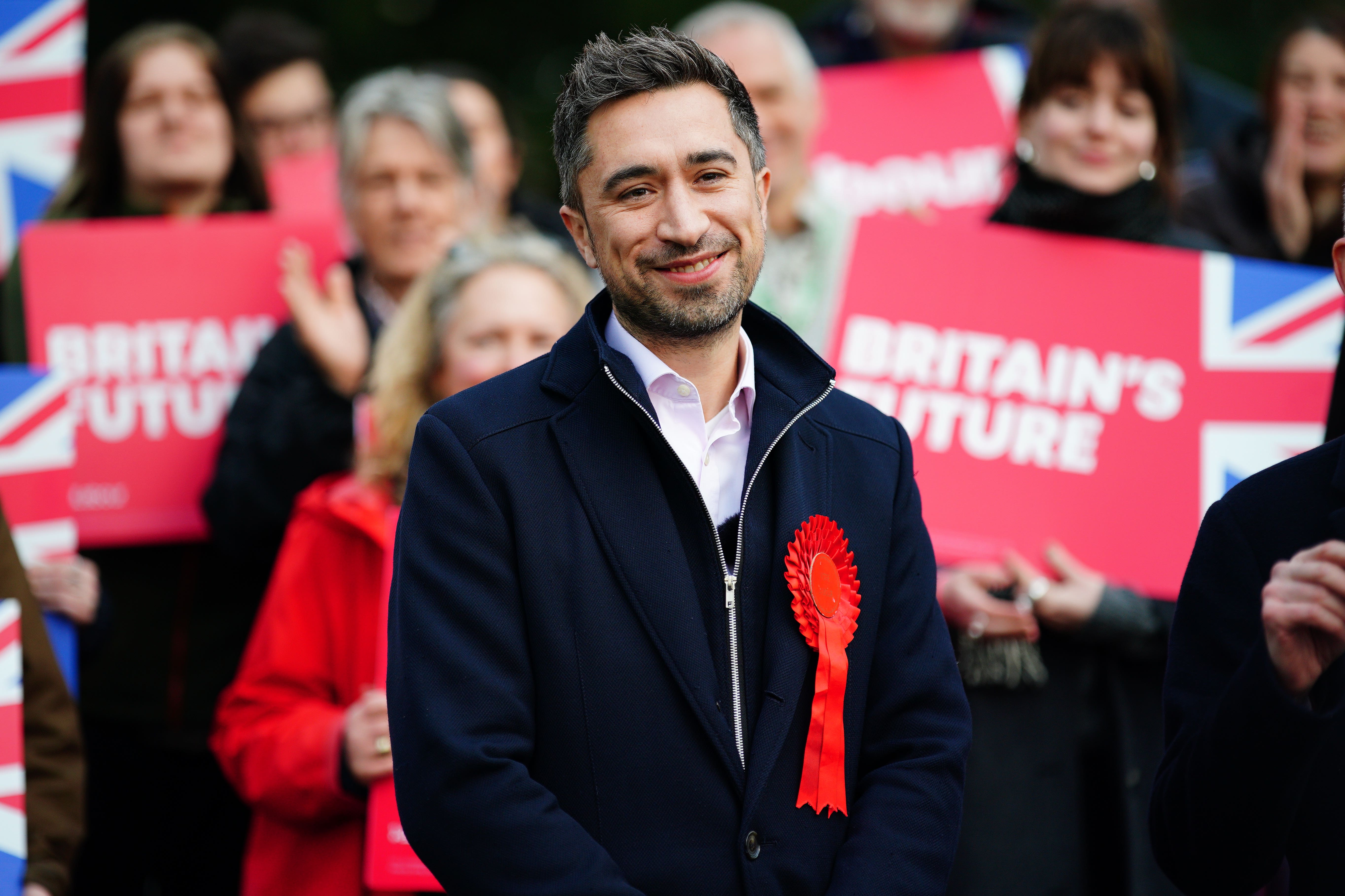 Newly elected Labour MP Damien Egan after being declared winner in the Kingswood by-election (Ben Birchall/PA Wire)