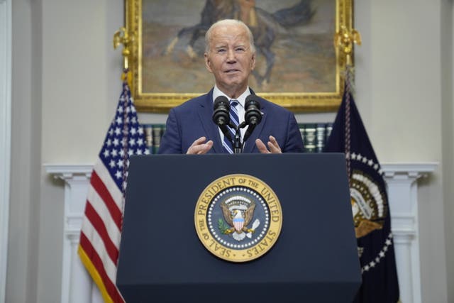 <p>President Joe Biden delivers remarks on the death of Russian opposition leader Alexei Navalny, in the Roosevelt Room of the White House, Friday, Feb. 16, 2024, in Washington. (AP Photo/Evan Vucci)</p>