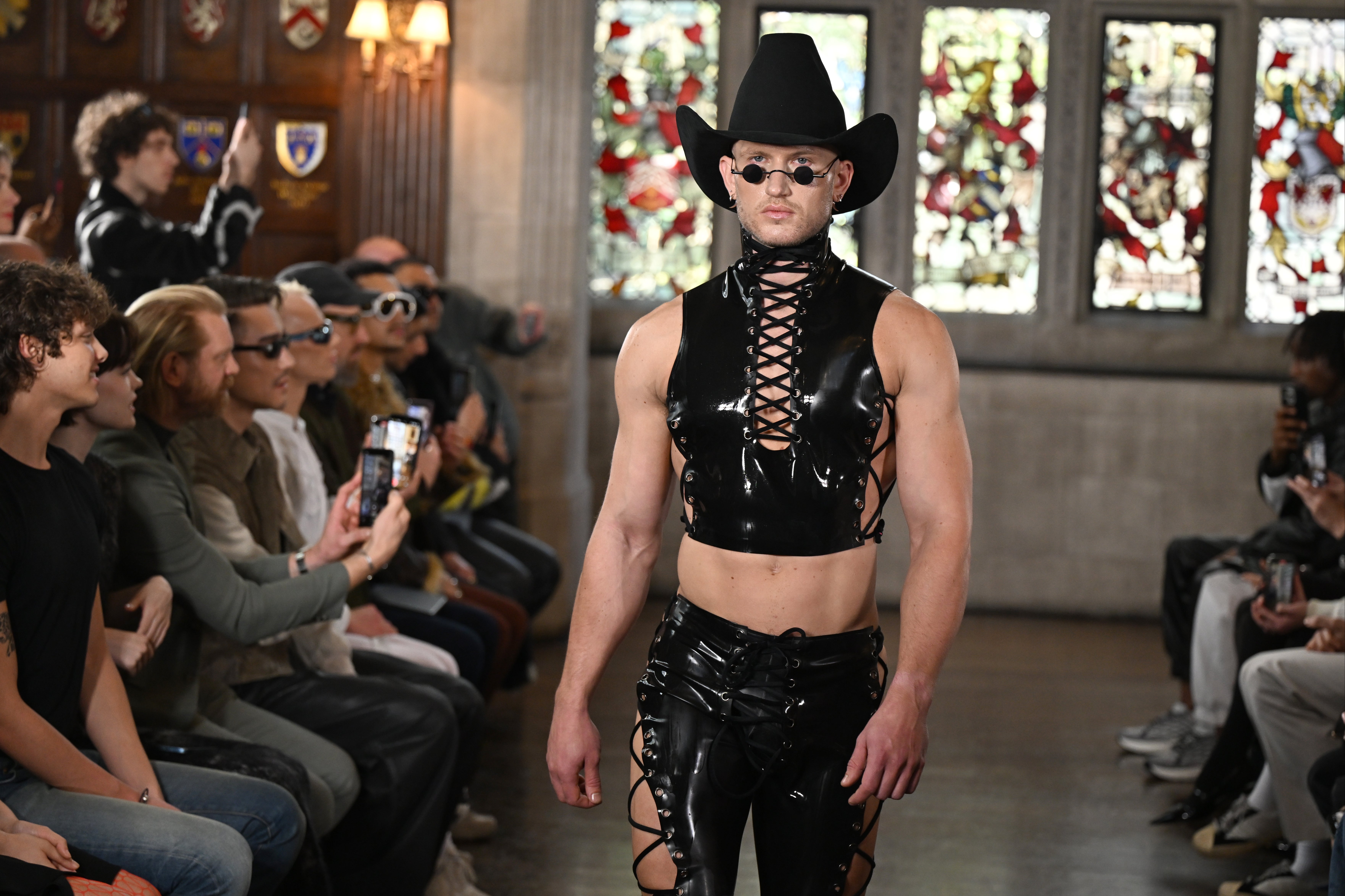 Edward Crutchley’s show during London Fashion Week February 2024: ‘London’s designers have doubled down on the kinky corp-core trend’