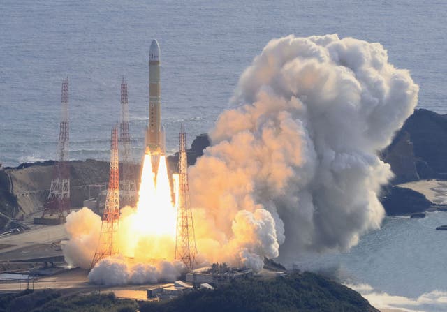 <p>An H3 rocket lifts off at Tanegashima Space Center in Kagoshima, southern Japan on Saturday </p>