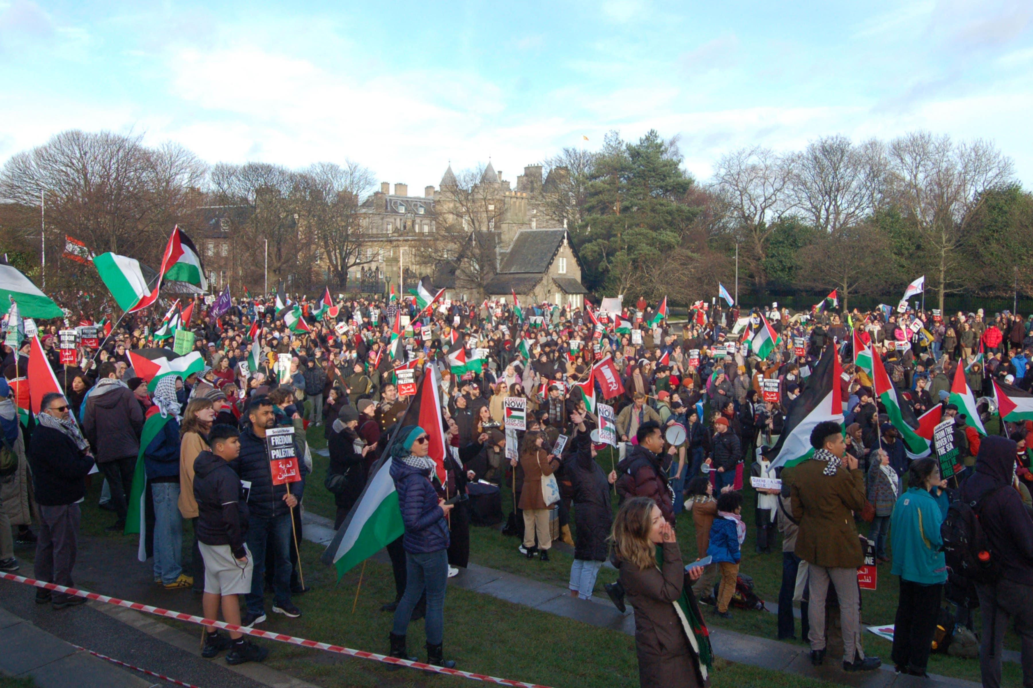 People during a pro-Palestine march in Edinburgh (PA)