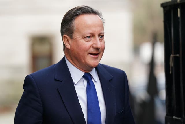 <p>Foreign Secretary Lord David Cameron has urged China to use its influence to pressure Iran over Houthi attacks in the Red Sea (James Manning/ PA)</p>