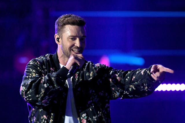 <p>Justin Timberlake photographed performing in 2018 </p>