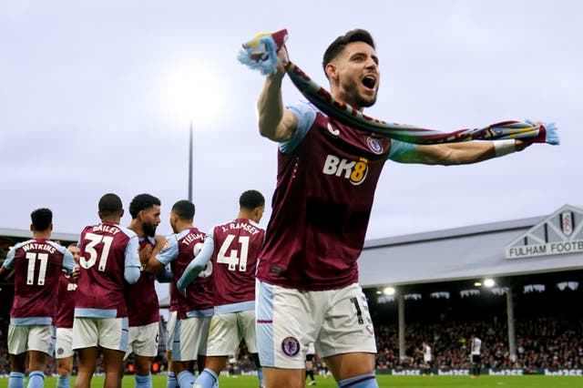<p>Aston Villa celebrated an important win over Fulham </p>