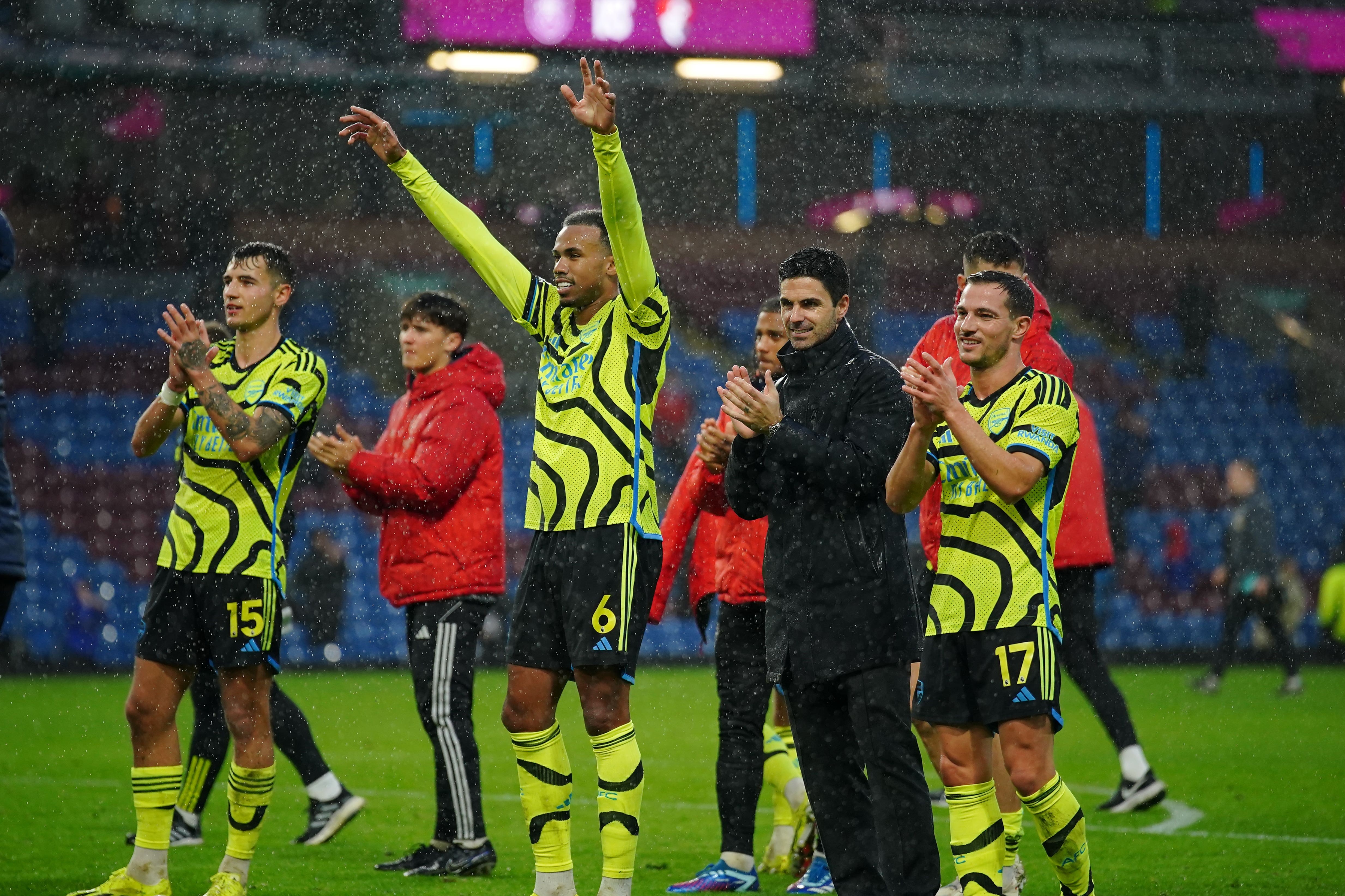 Mikel Arteta celebrated another big Arsenal win (Peter Byrne/PA)