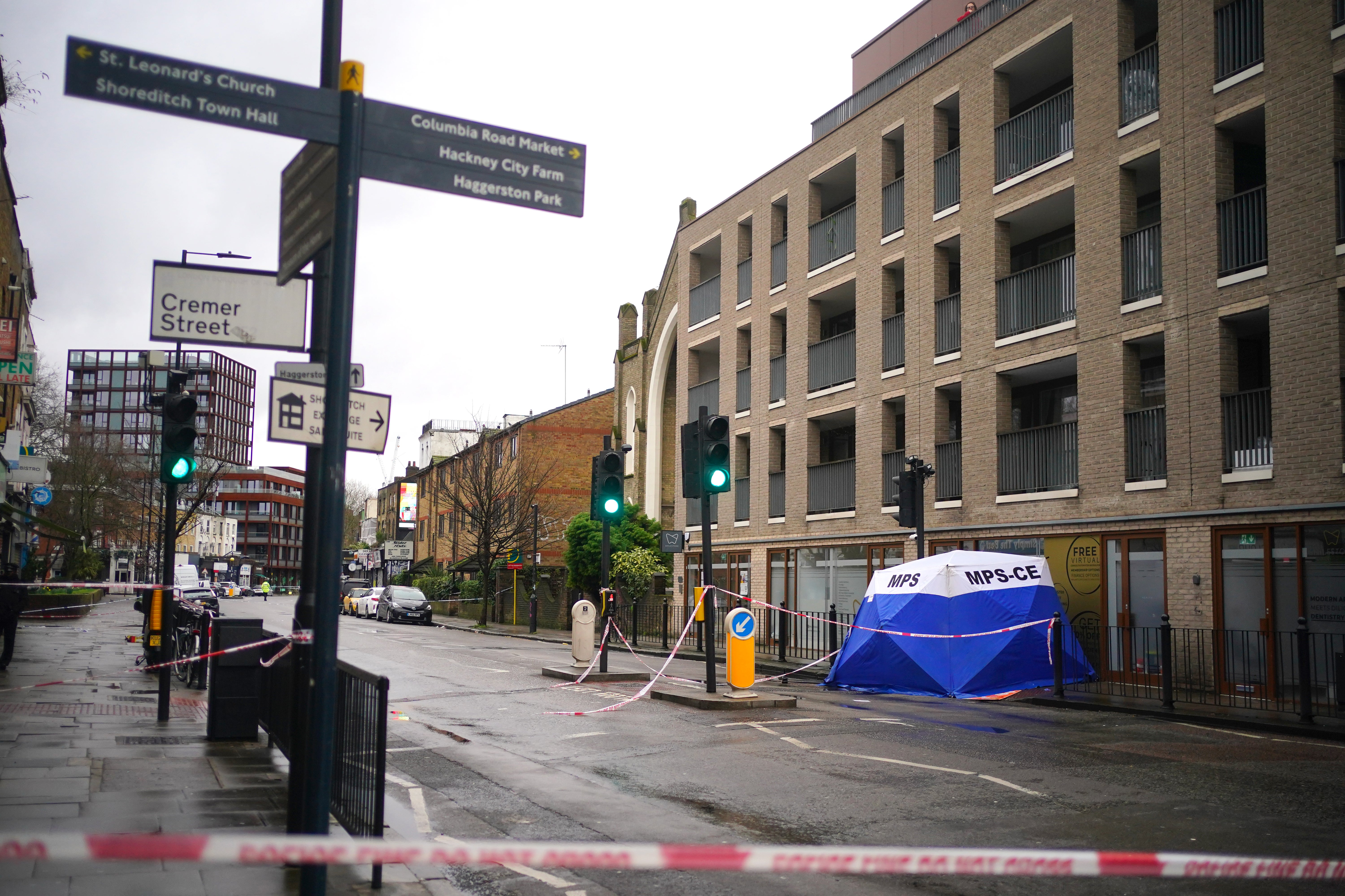 The scene of the murder in east London