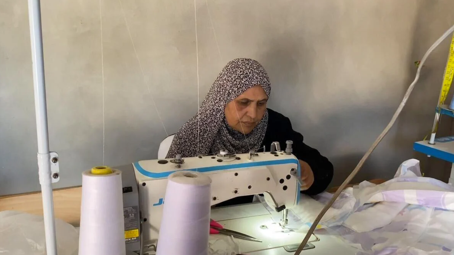 <p>Displaced workers in Gaza set up factory making nappies for babies</p>