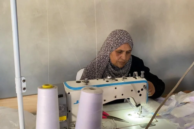 <p>Displaced workers in Gaza set up factory making nappies for babies</p>