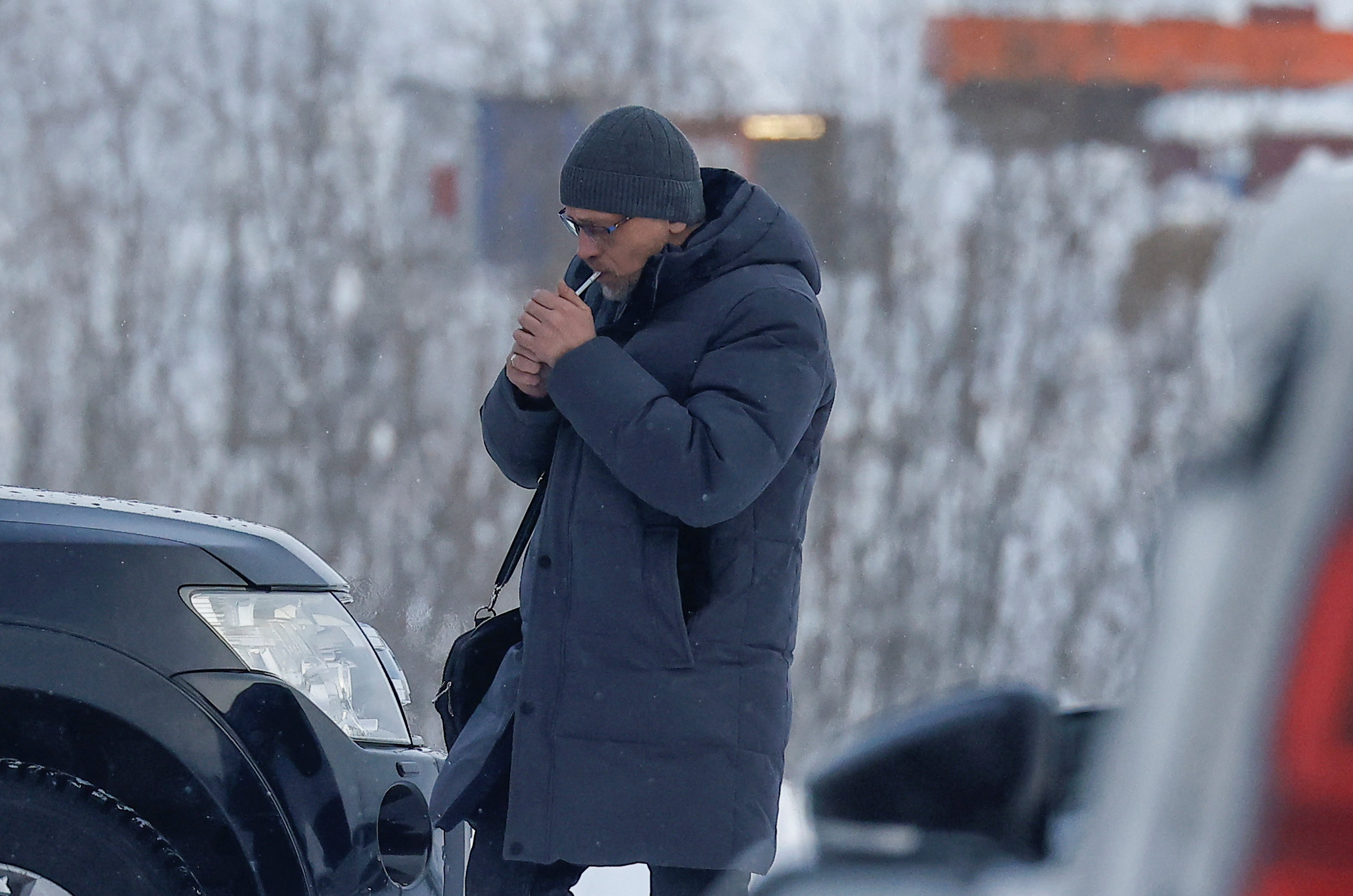 Lawyer Vasily Dubkov arrives at the prosecutor's office of the Yamal-Nenets Region in the course of the case investigation of Russian opposition leader Alexei Navalny's death