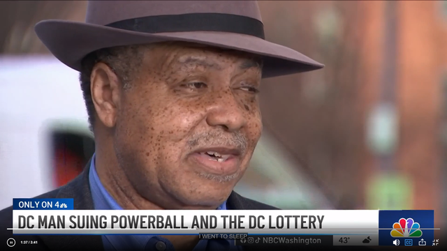 <p>John Cheeks of Washington DC is suing the Powerball lottery</p>