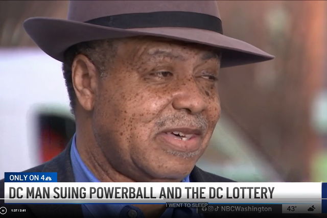 <p>John Cheeks of Washington DC is suing the Powerball lottery</p>