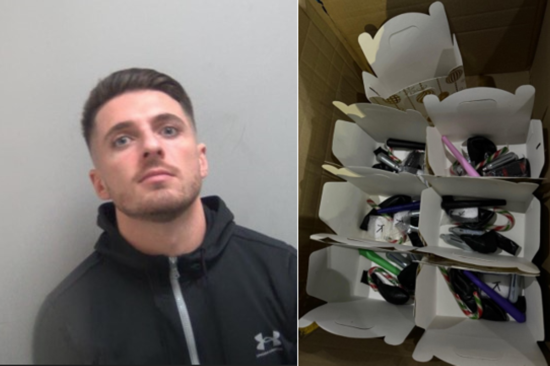 Thomas Salton, 30, from Brentwood in Essex, had gift boxes for customers which included the nitrous oxide, banned by the Government in November 2023 (Crown Prosecution Service/PA)