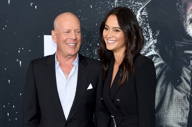 <p>Bruce Willis and Emma Heming</p>