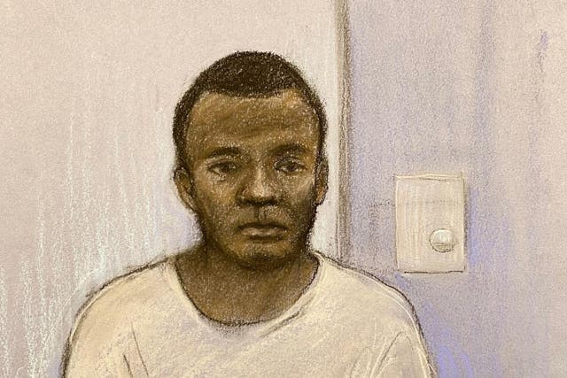 Court artist drawing of Ibrahima Bah (Elizabeth Cook/PA)