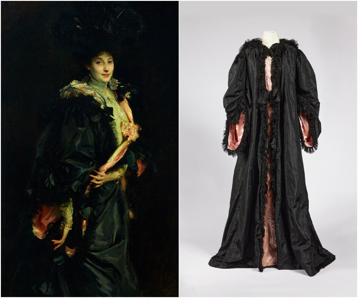 John Singer Sargent, ‘Lady Sassoon’, 1907; opera cloak worn by Lady Sassoon, c.1895