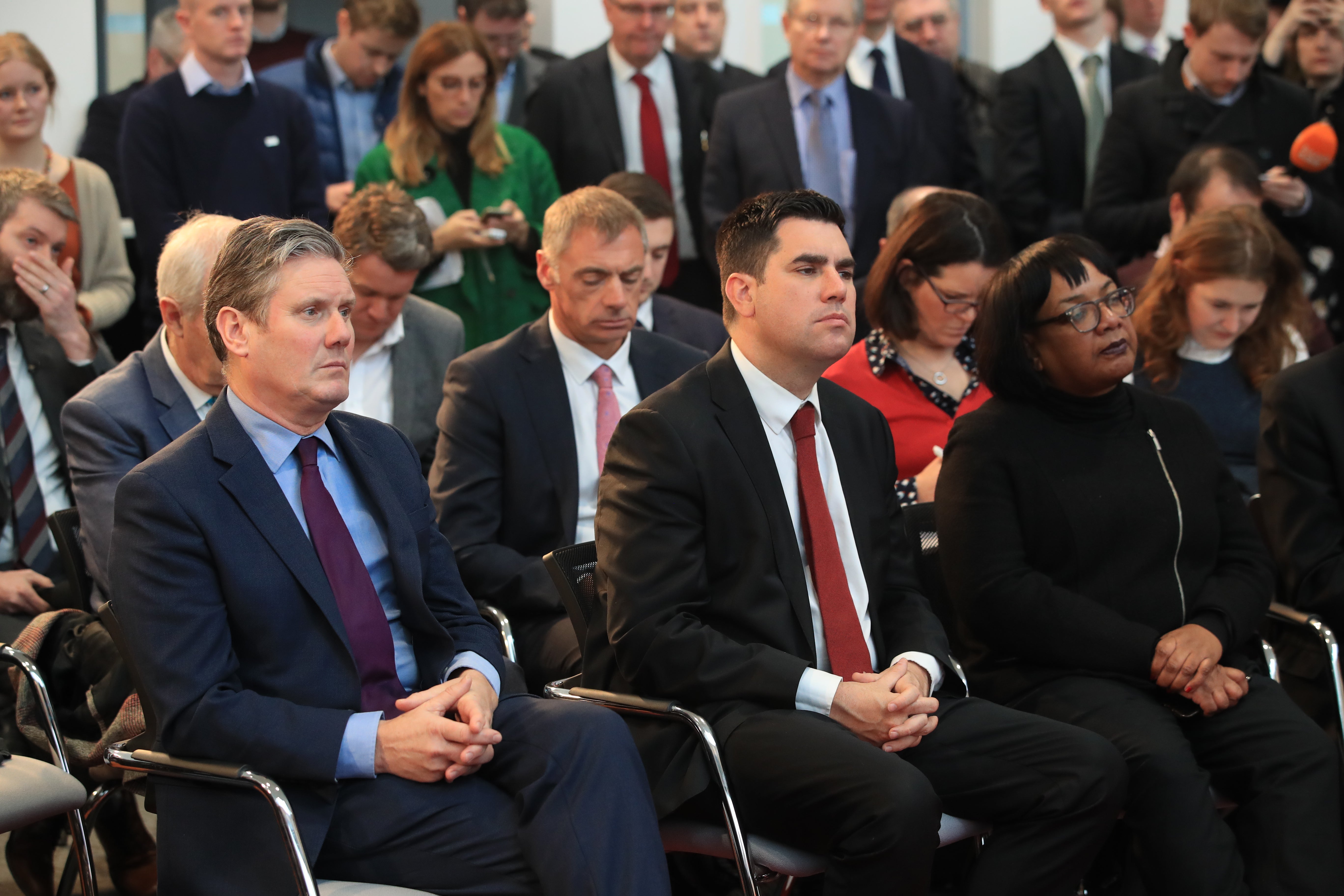 Keir Starmer, Richard Burgon, and Diane Abbott (L-R)