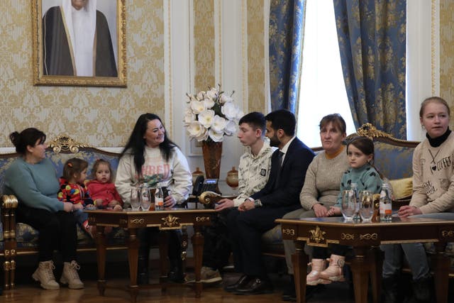 <p>Some of the children at the Qatari embassy in Moscow</p>