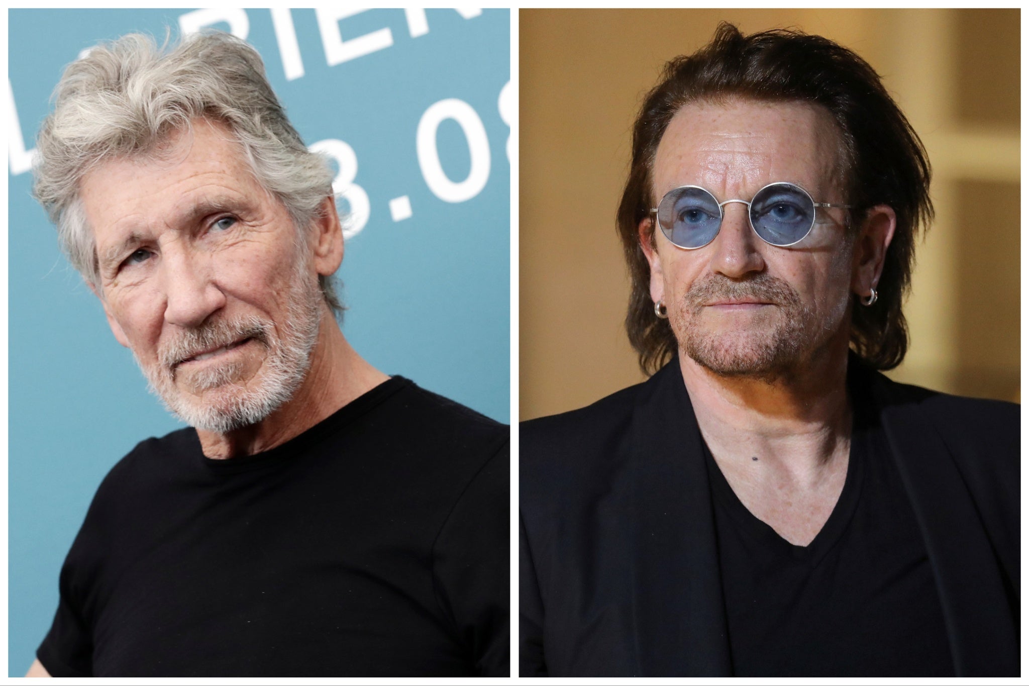 Roger Waters (left) and Bono