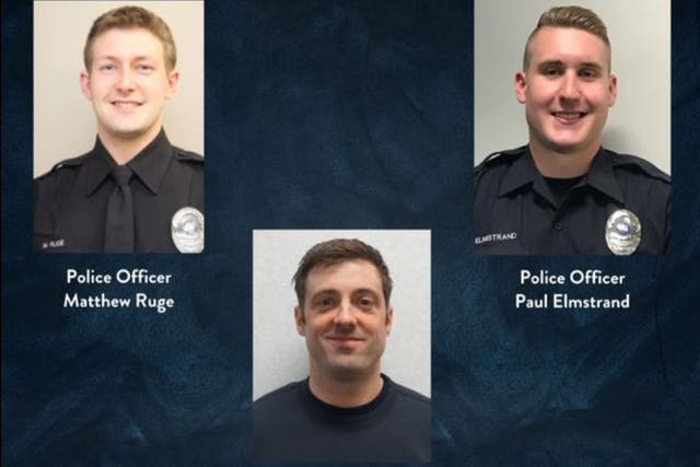 <p>Burnsville police officers Matthew Ruge, Paul Elmstrand, and Burnsville fire-paramedic Adam Finseth were killed during a barricaded suspect incident in Burnsville, Minnesota</p>