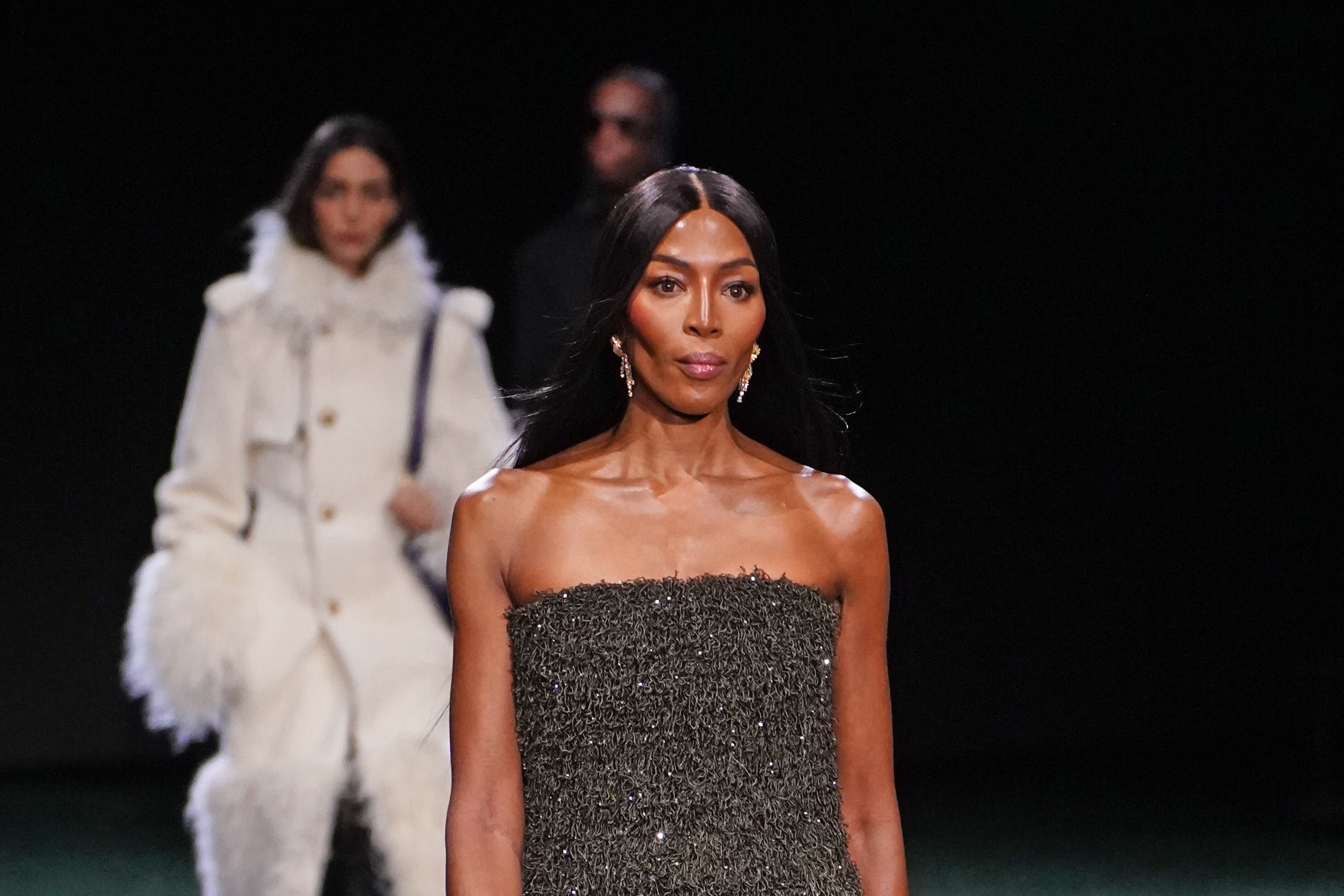 It’s not the first time Naomi Campbell has modelled for the luxury British fashion house (James Manning/PA)