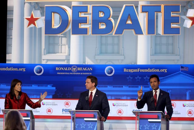 <p>Nikki Haley sparred with Ron DeSantis and Vivek Ramaswamy on the debate stage during the GOP presidential primary </p>