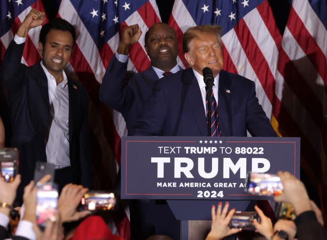 <p>Republican presidential candidate Donald Trump delivers remarks on January 23 in Nashua, New Hampshire </p>