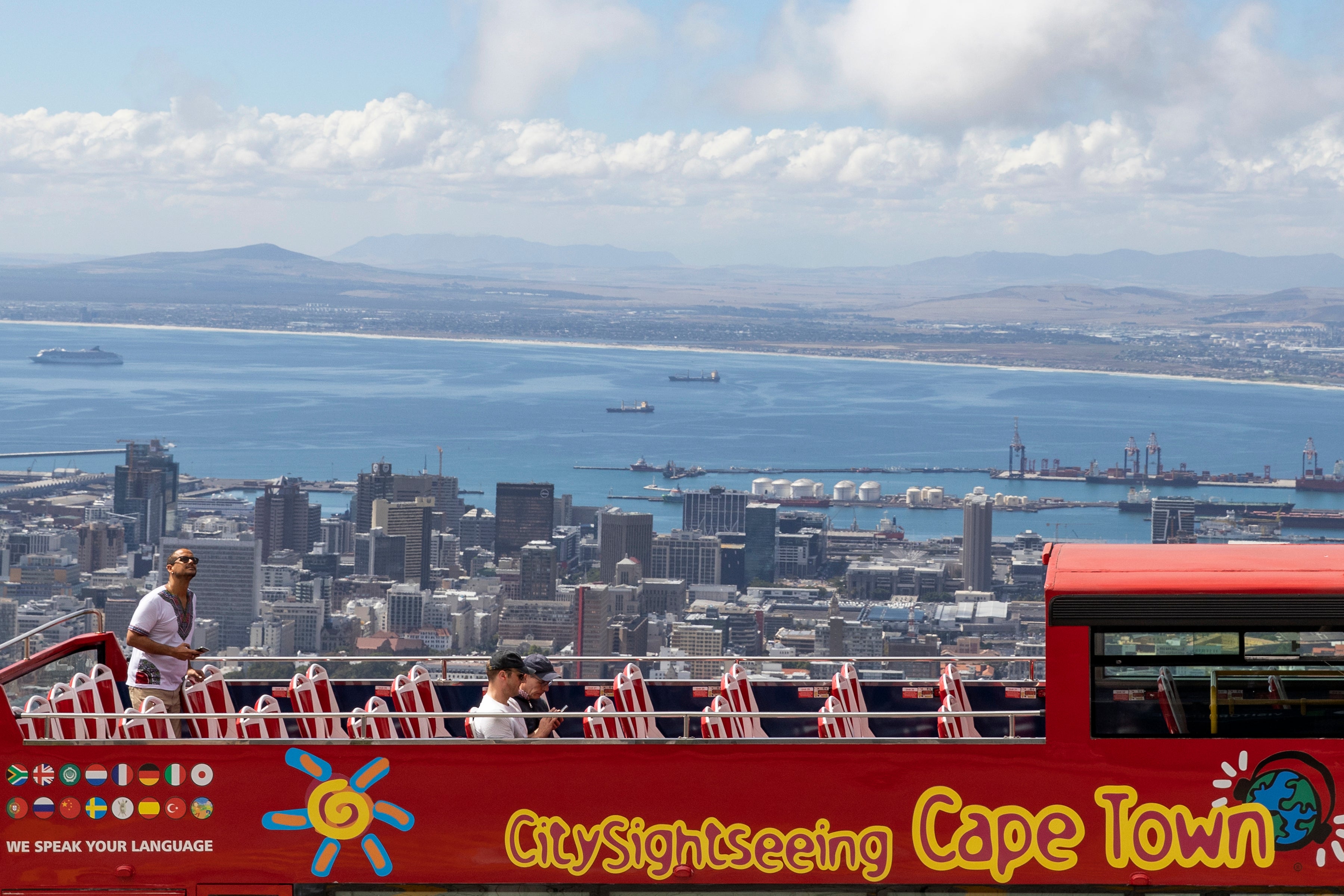 An open air double decker bus in Cape Town