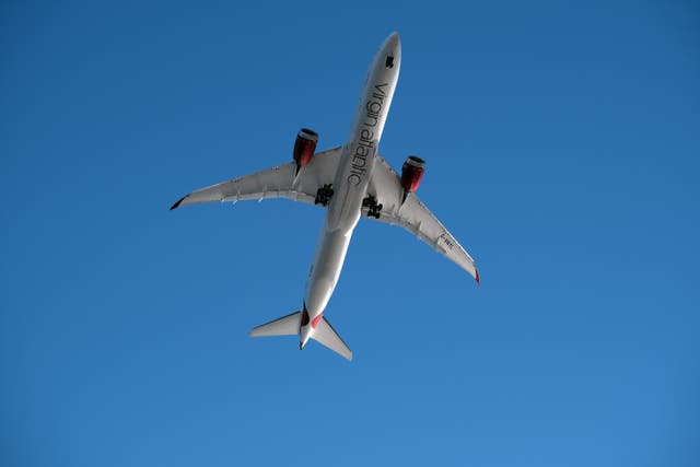 <p>A Virgin Atlantic airliner, one of the first international flights to arrive since the U.S. lifted pandemic travel restrictions </p>