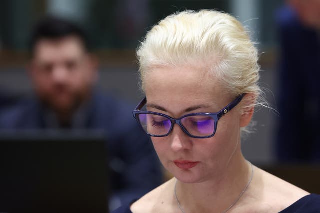 <p>Leading Kremlin critic  Alexei Navalny’s widow Yulia Navalnaya takes part in a meeting of European Union Foreign Ministers in Brussels, Belgium, on 19 February 2024</p>