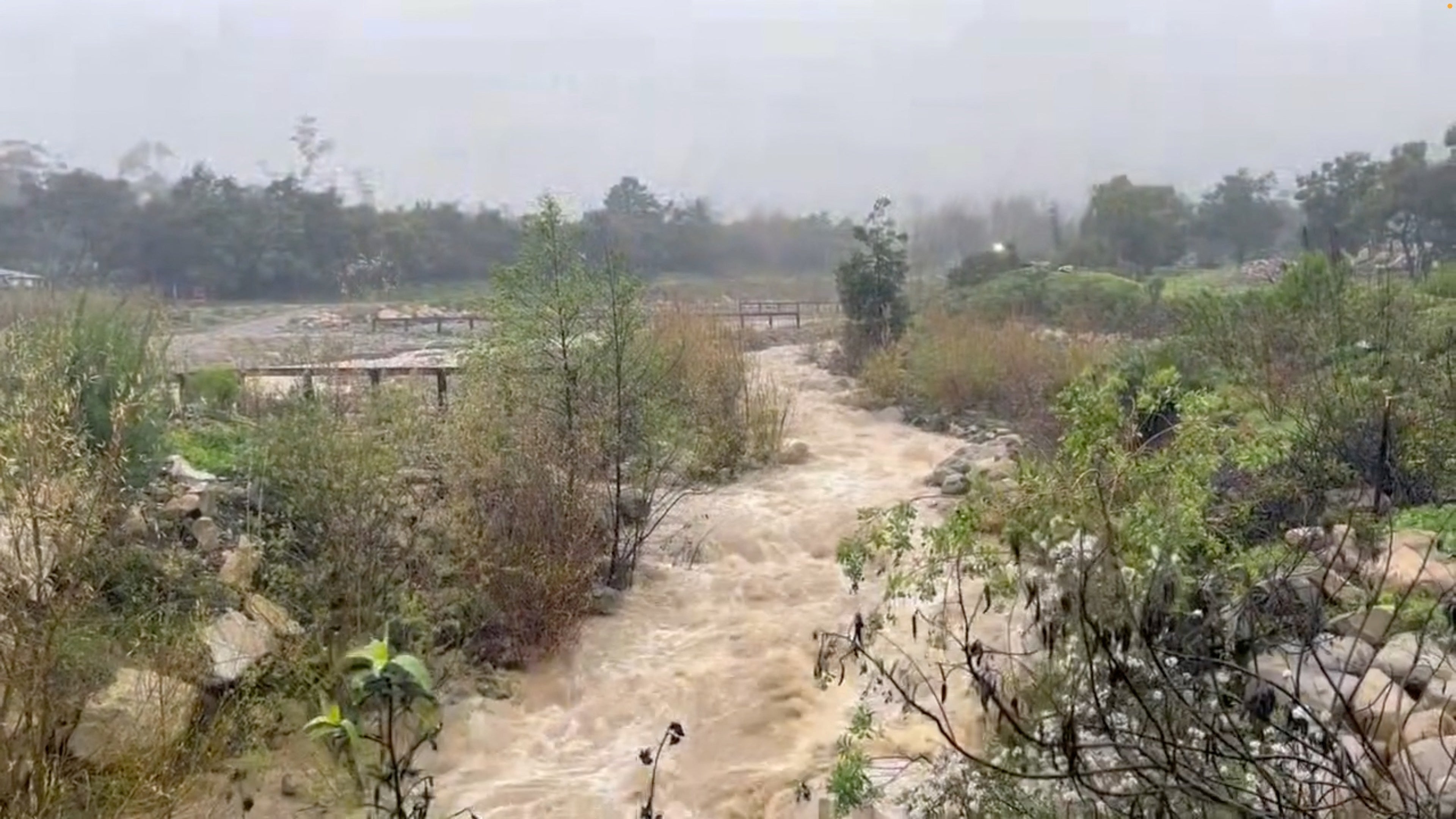 Floodwaters swell California’s San Ysidro Creek