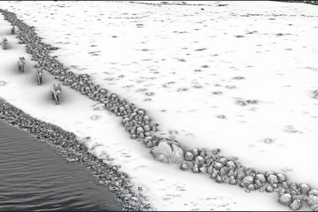 <p>The 10,000-year-old wall was discovered underneath the Baltic Sea near Germany </p>