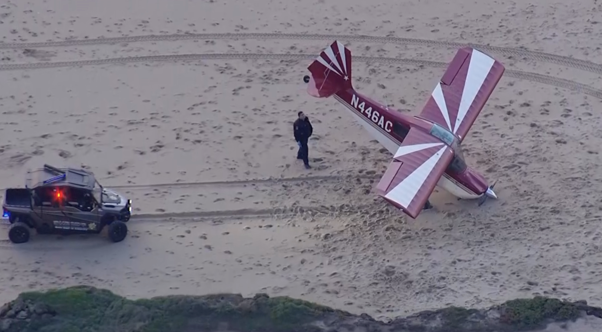 Aires stole the plane from an airport in Palo Alto before crash landing on a beach in Half Moon Bay a short time later