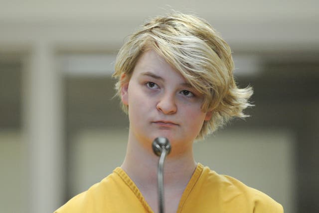 <p>Denali Brehmer stands at her arraignment at the Anchorage Correctional Complex in Alaska, on 9 June 2019</p>