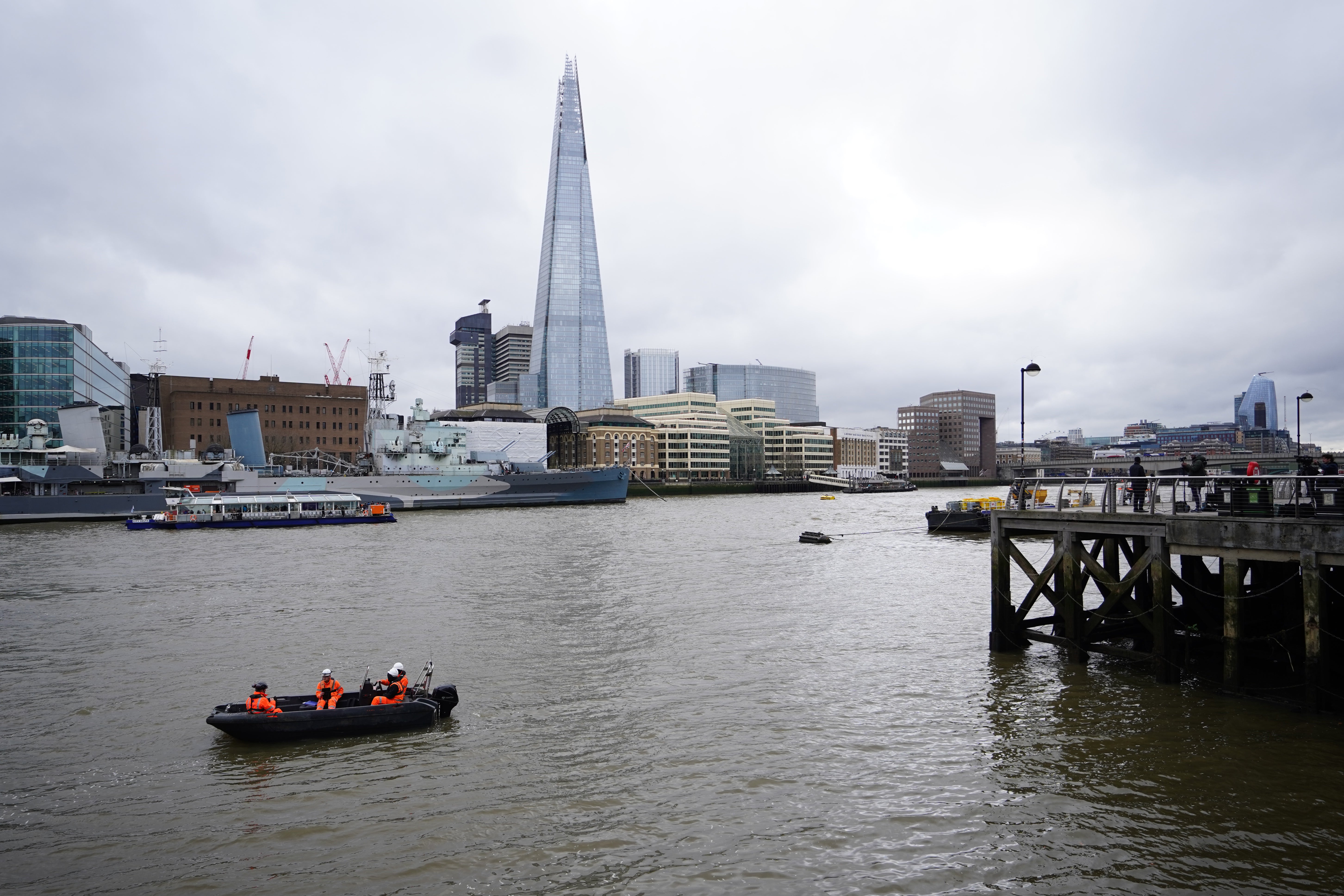 The area near Tower Pier on the River Thames, London