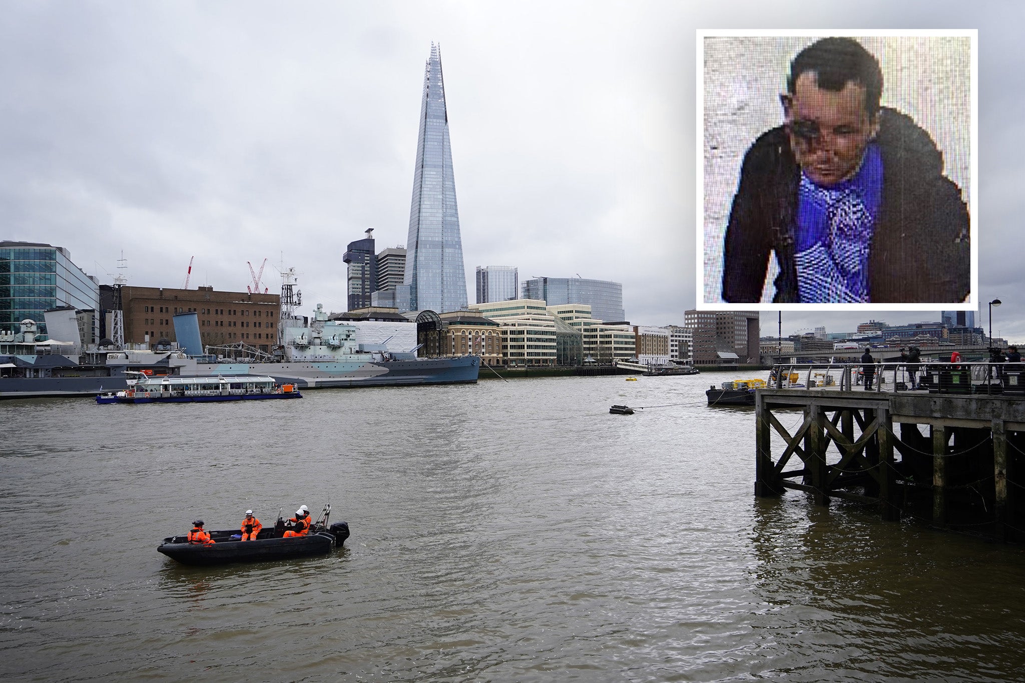 The area near Tower Pier on the River Thames where the body of Abdul Ezedi was recovered