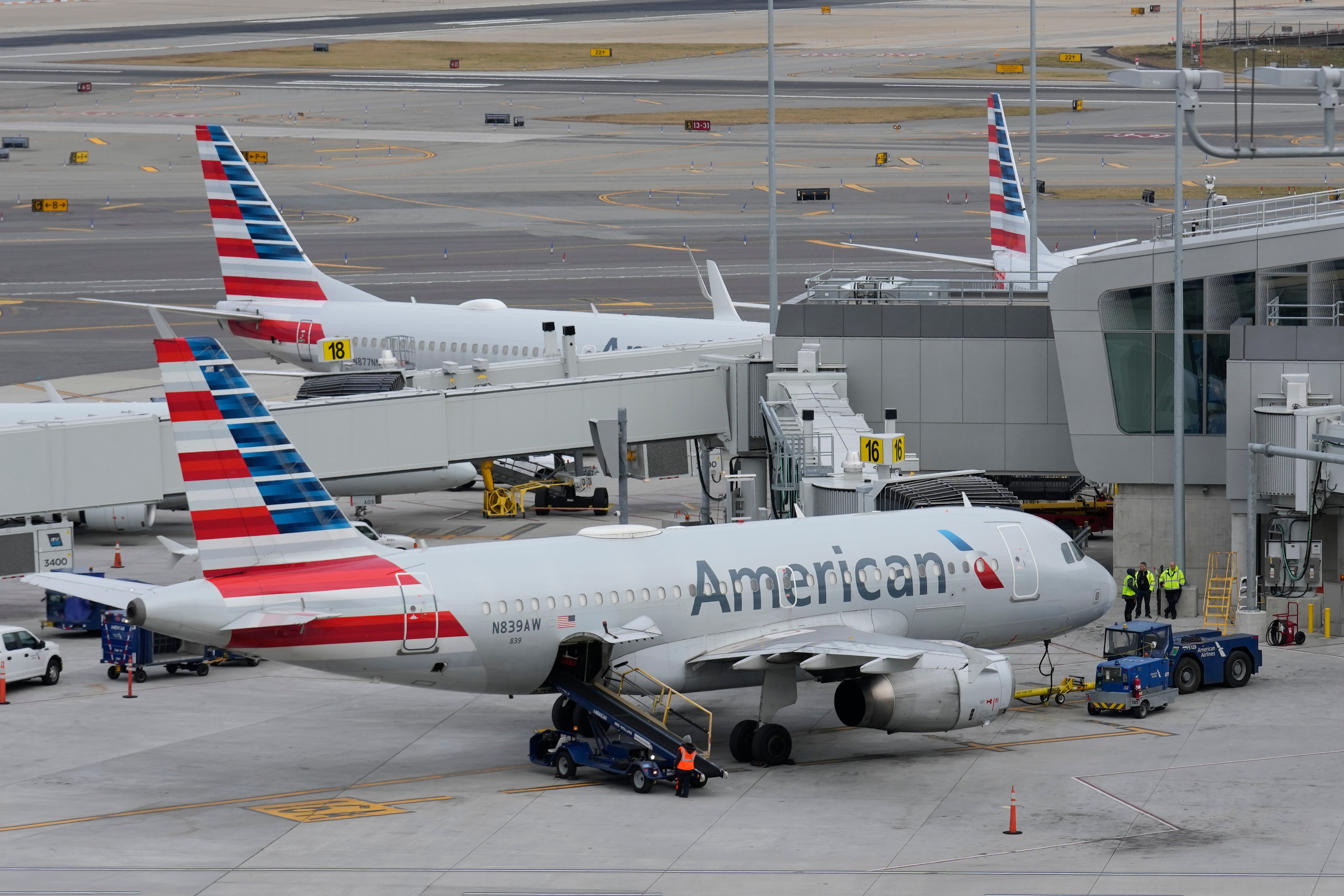 American Airlines passengers were left stuck in Boston after their flight was forced to land by a crack in the windshield