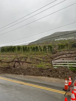 Officials are working to remove the landslide blocking a portion of State Route 150