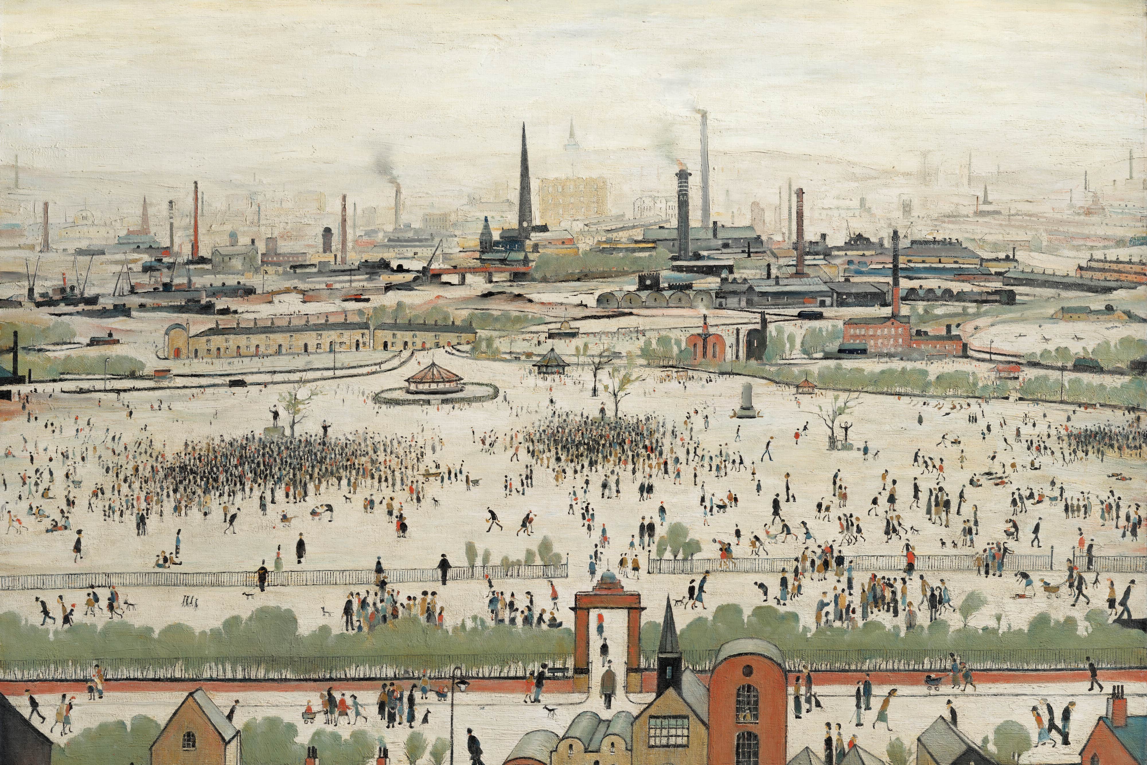 L.S Lowry’s painting Sunday Afternoon will be publicly displayed for the first time in 57 years (Christie’s/PA)