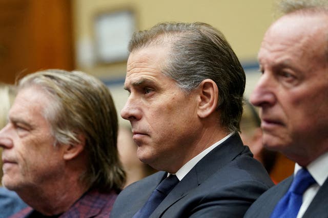 <p>Hunter Biden during a surprise appearance at a House Oversight Committee markup and meeting in January 2024 </p>