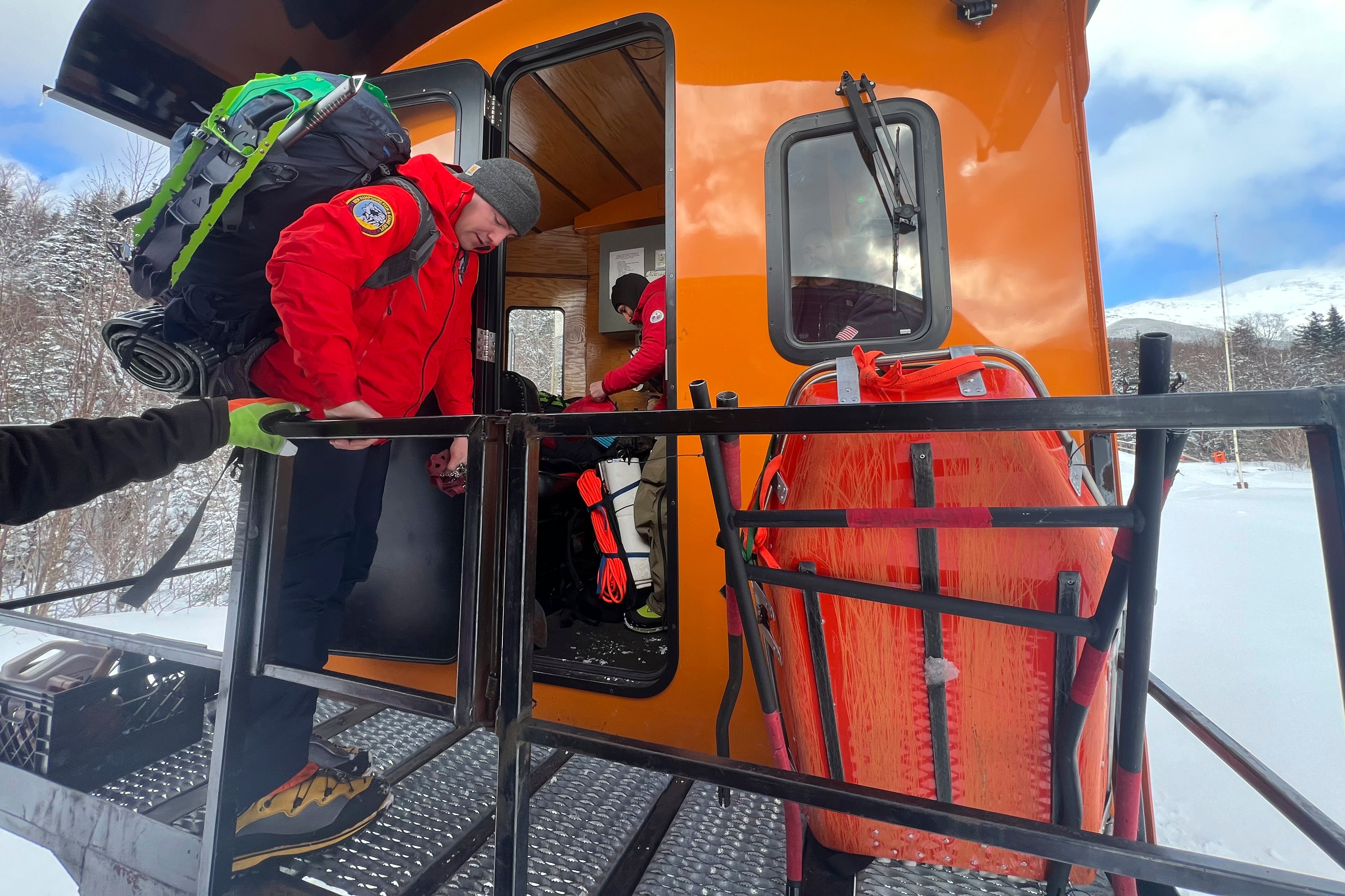 Rescuers boarded the steep Cog Railway to make their way up to Mr Matthes