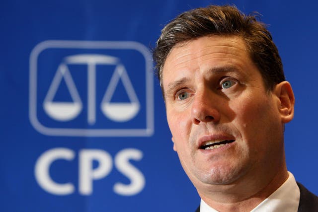 <p>Keir Starmer, the then director of public prosecutions, speaks during a press conference in 2009</p>