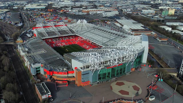 <p>An aerial view of Manchester United’s Old Trafford stadium</p>